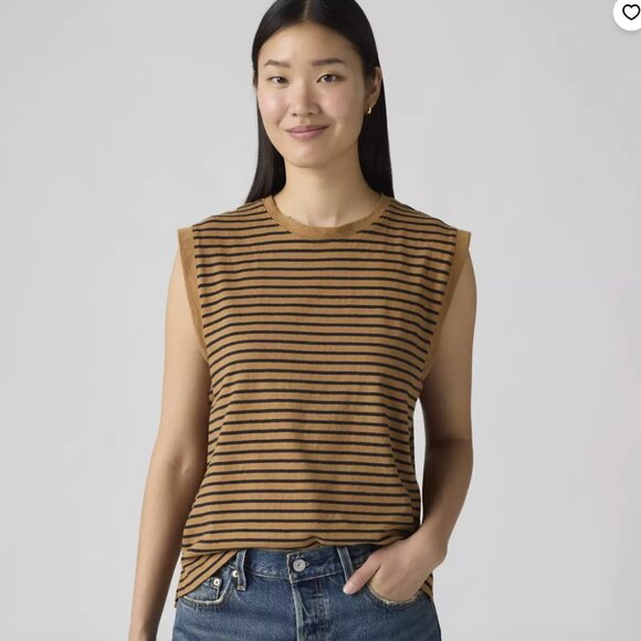 Levi's Tops - Levi's boxy tank in tobacco stripe NWT